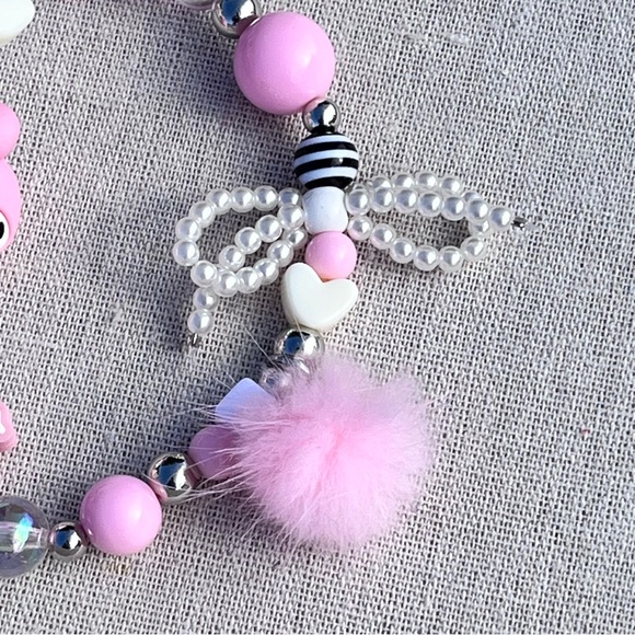 Sanrio My Melody Wrist Strap / Phone Charm Beaded, New with Tags, Circle Clip - Picture 4 of 17